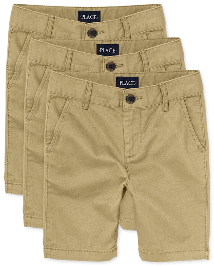 Boys Uniform Stretch Chino Shorts 3-Pack