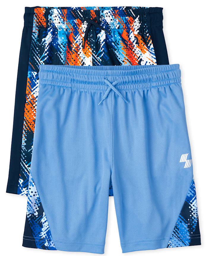 Boys Print Performance Basketball Shorts 2-Pack