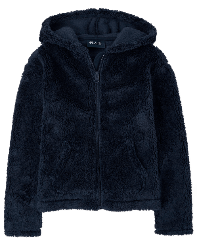 Girls Sherpa Zip-Up Hoodie
