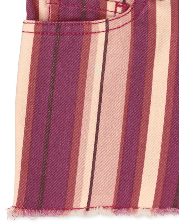 Short en sergé rayé pour fille