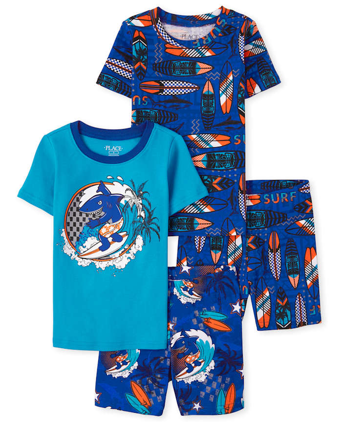 Boys Surf Snug Fit Cotton Pajamas 2-Pack