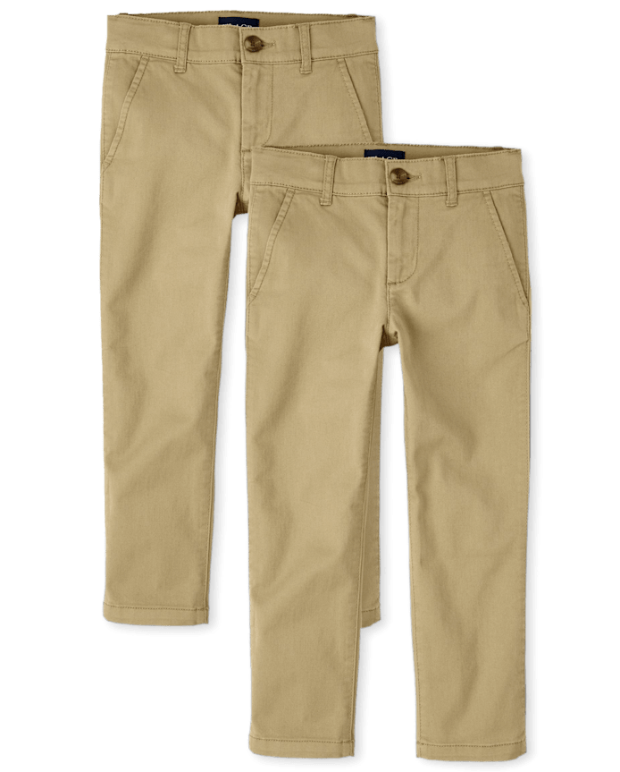 Boys Uniform Stretch Skinny Chino Pants -Pack