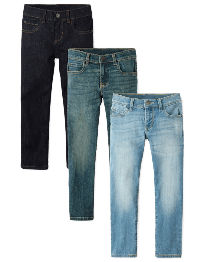 Boys Straight Jeans 3-Pack - Slim