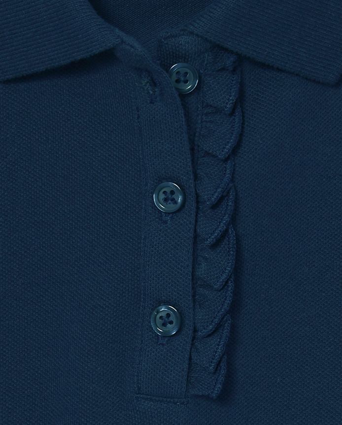 Lot de polos en piqué extensible doux à volants pour uniformes filles