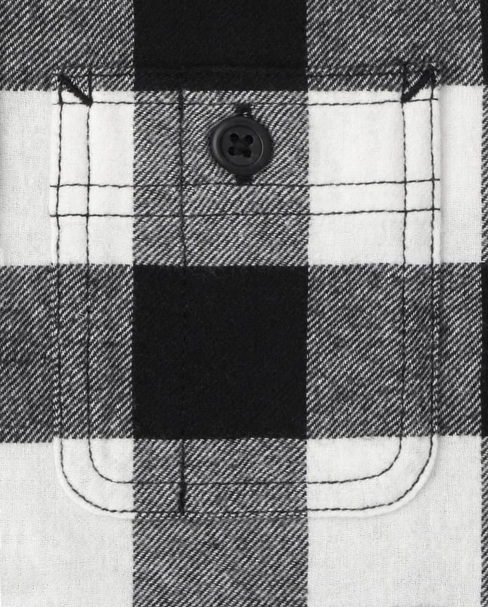 Boys Matching Family Buffalo Plaid Flannel Button Up Shirt