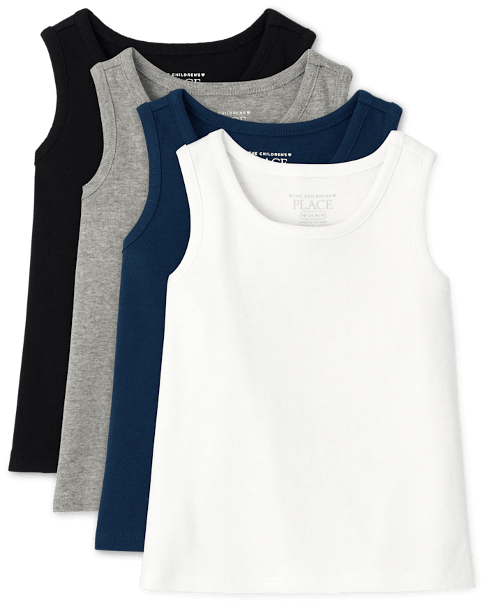 Baby And Toddler Girls Ribbed Tank Top 4-Pack