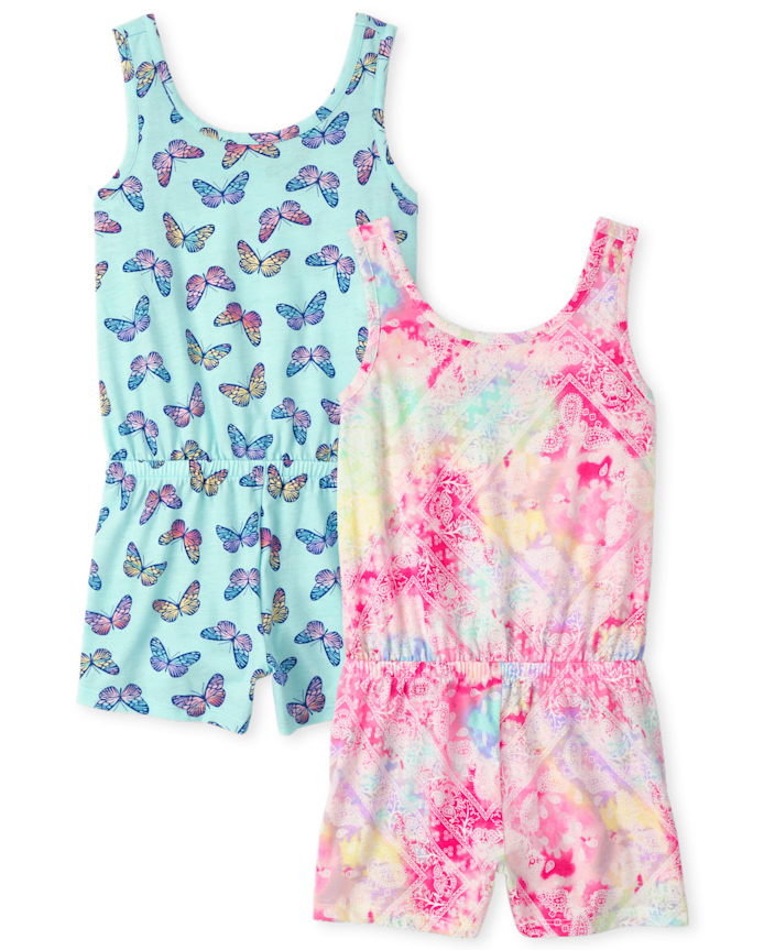 Girls Print Romper 2-Pack