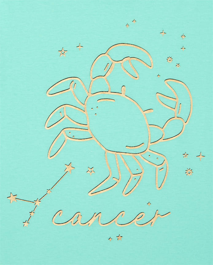 Tween Girls Cancer Zodiac Tee