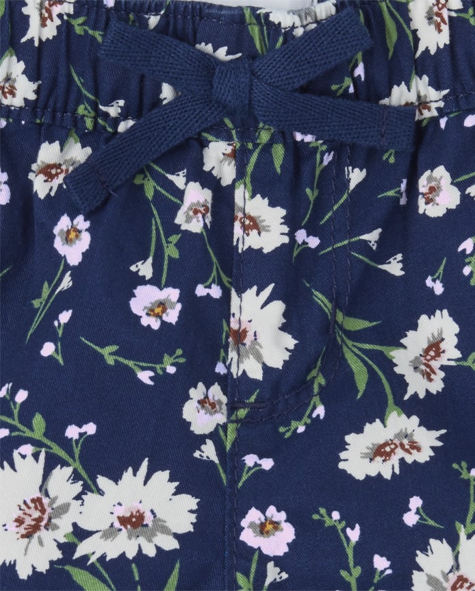 Girls Print Twill Pull On Shorts 2-Pack