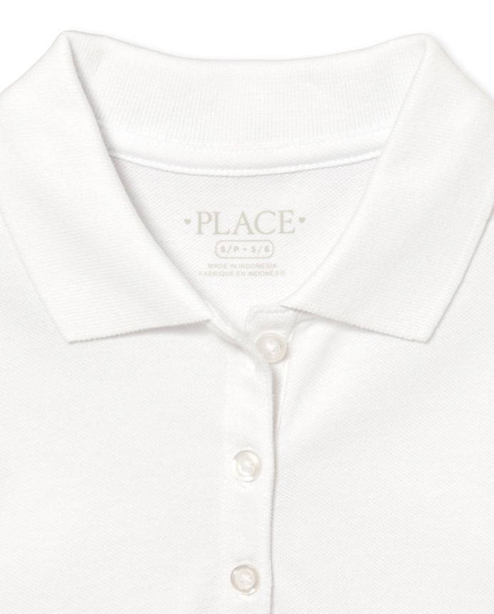 Girls Uniform Ruffle Soft Stretch Pique Polo -Pack