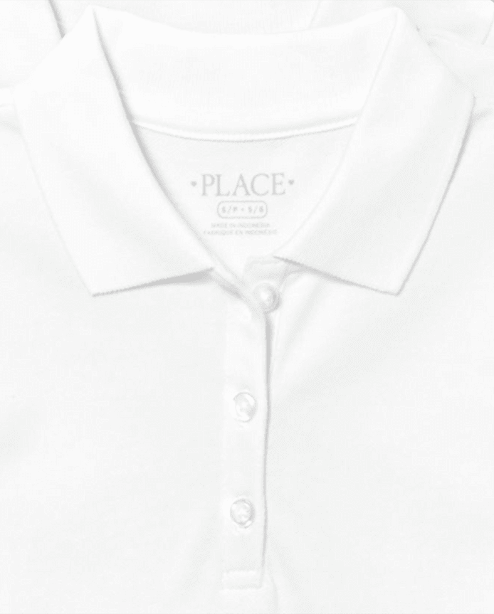 Girls Uniform Ruffle Soft Stretch Pique Polo -Pack