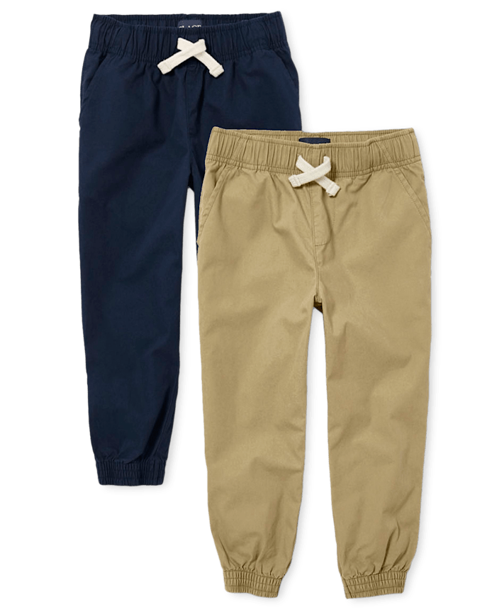 Boys Stretch Pull On Jogger Pants 2-Pack
