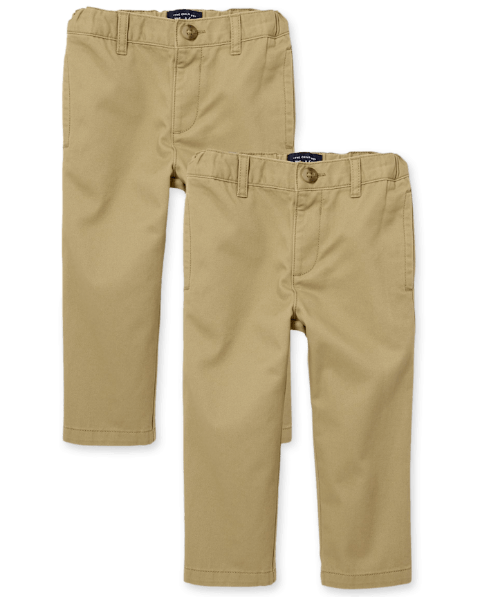Baby And Toddler Boys Uniform Stretch Straight Chino Pants -Pack