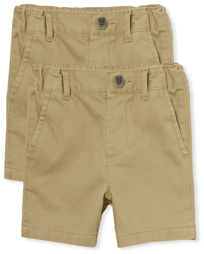 Baby And Toddler Boys Uniform Stretch Chino Shorts 2-Pack