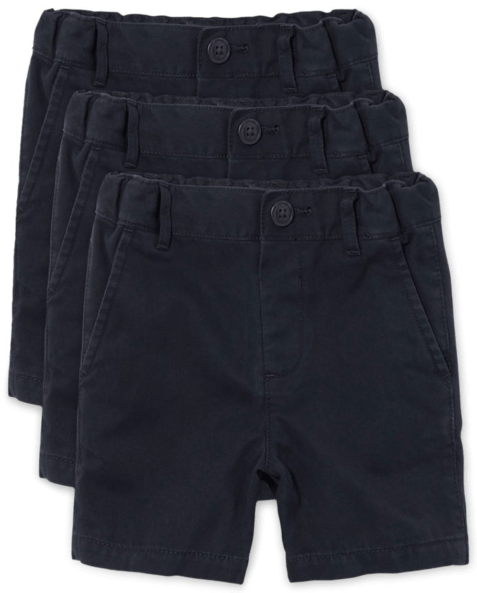 Baby And Toddler Boys Uniform Stretch Chino Shorts 3-Pack