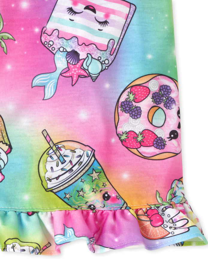 Girls Llama Squishies Ruffle Nightgown 2-Pack