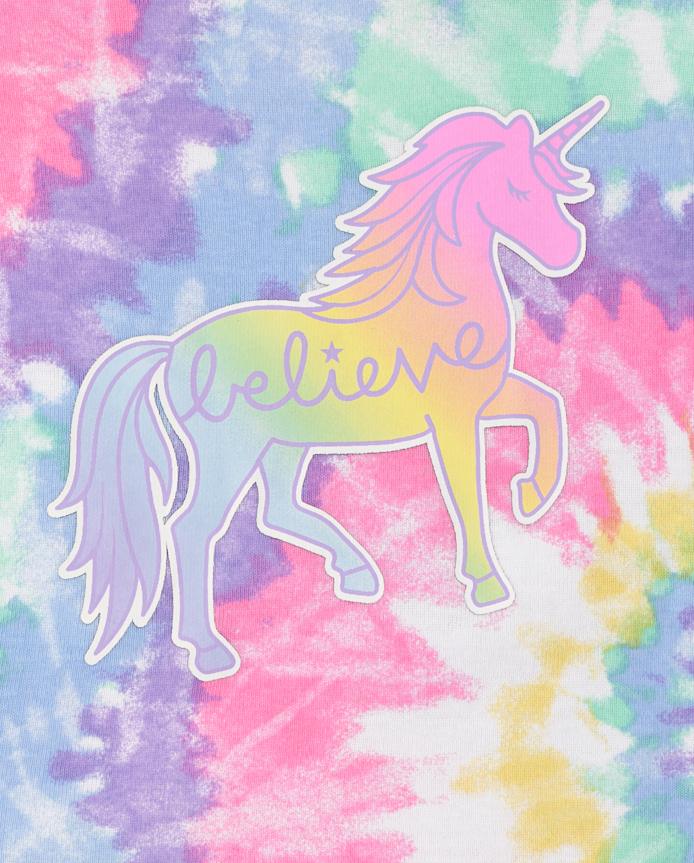 Lot de 2 pyjamas en coton ajustés avec motif licorne scintillante pour bébés et petites filles