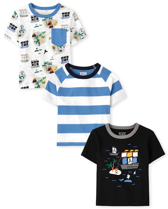 Toddler Boys Pirate Top 3-Pack