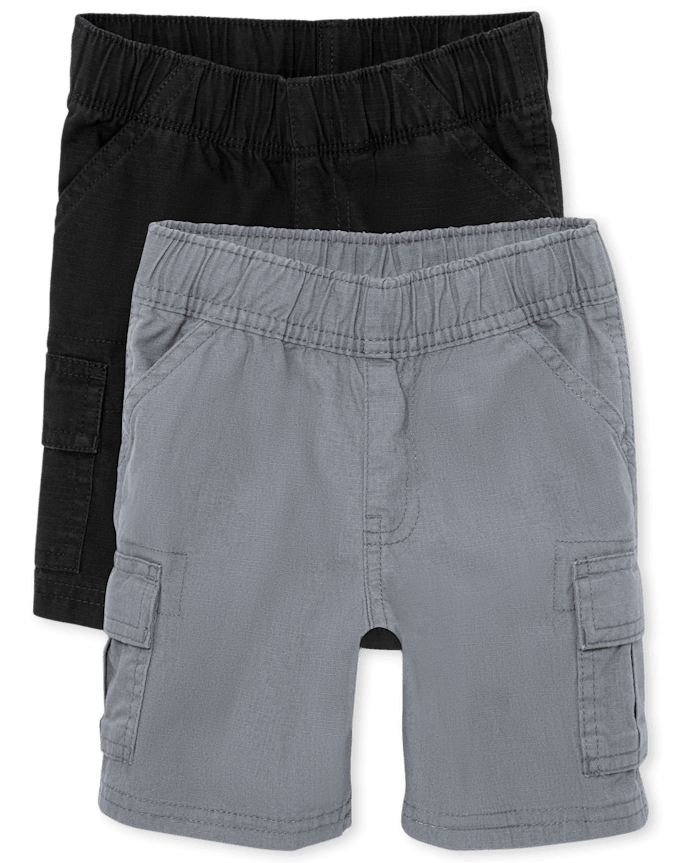 Baby And Toddler Boys Ripstop Pull On Cargo Shorts 2-Pack