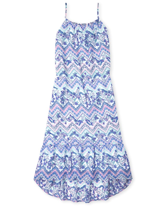 Womens Mommy And Me Floral Chevron High Low Dress