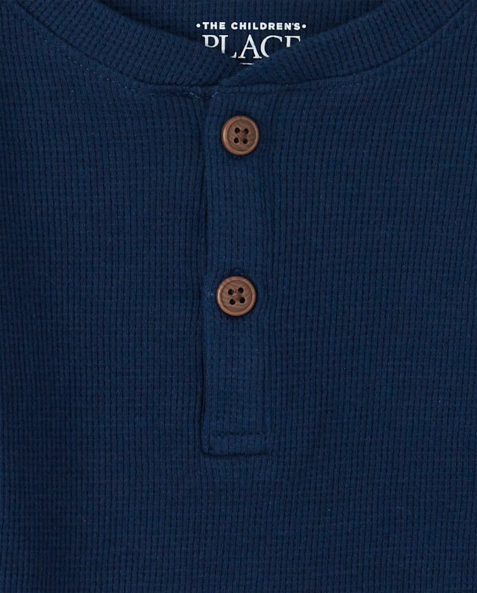 Toddler Boys Thermal Henley Top 2-Pack