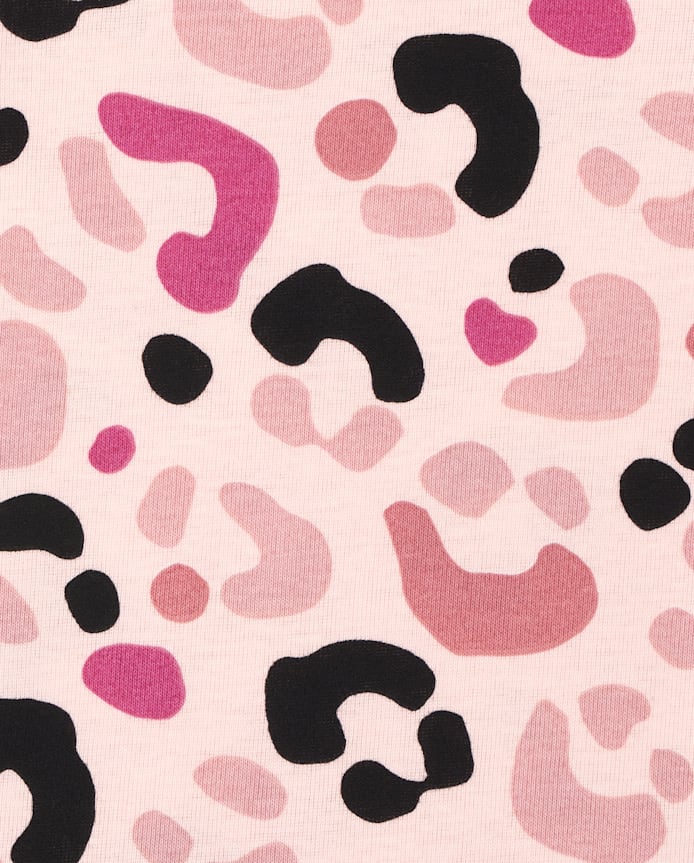 Baby And Toddler Girls Cat Leopard Snug Fit Cotton Pajamas 2-Pack