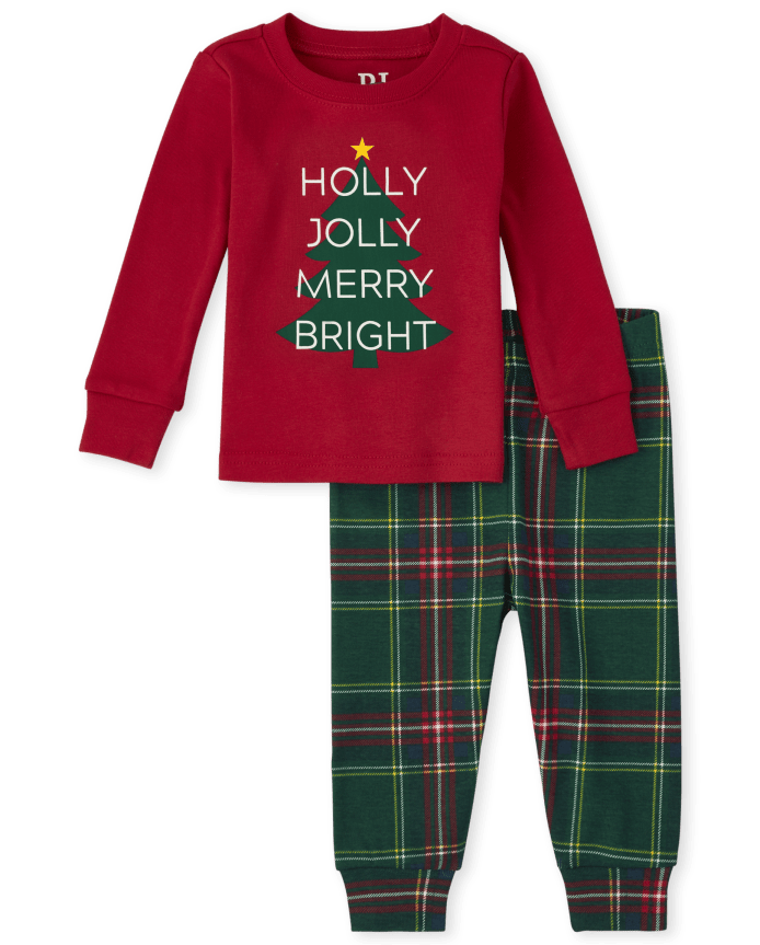 Baby And Toddler Matching Family Holly Jolly Snug Fit Cotton Pajamas