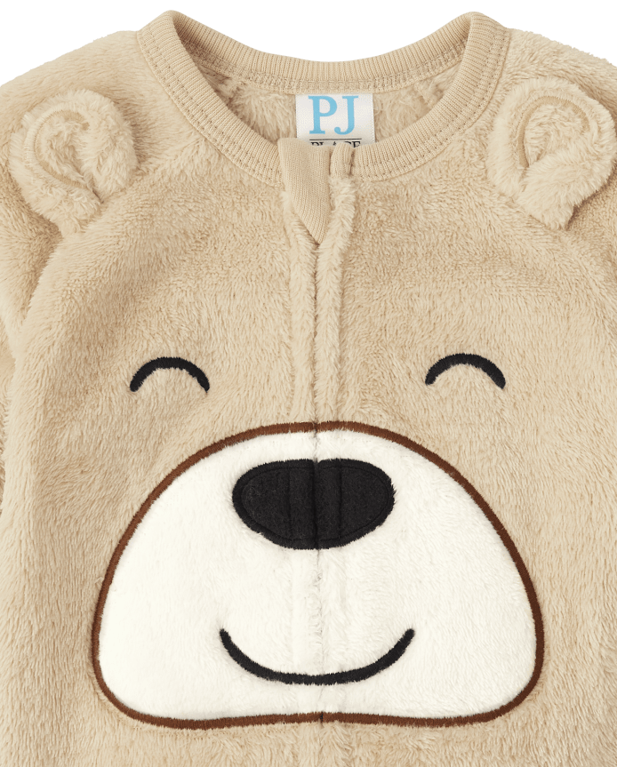 Baby And Toddler Bear Fleece One Piece Pajamas