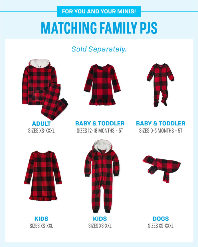 Girls Matching Family Buffalo Plaid Fleece Ruffle Nightgown