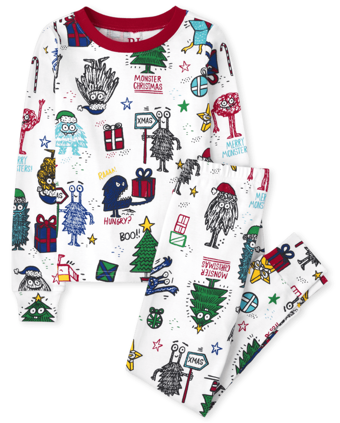 Kids Monster Snug Fit Cotton Pajamas