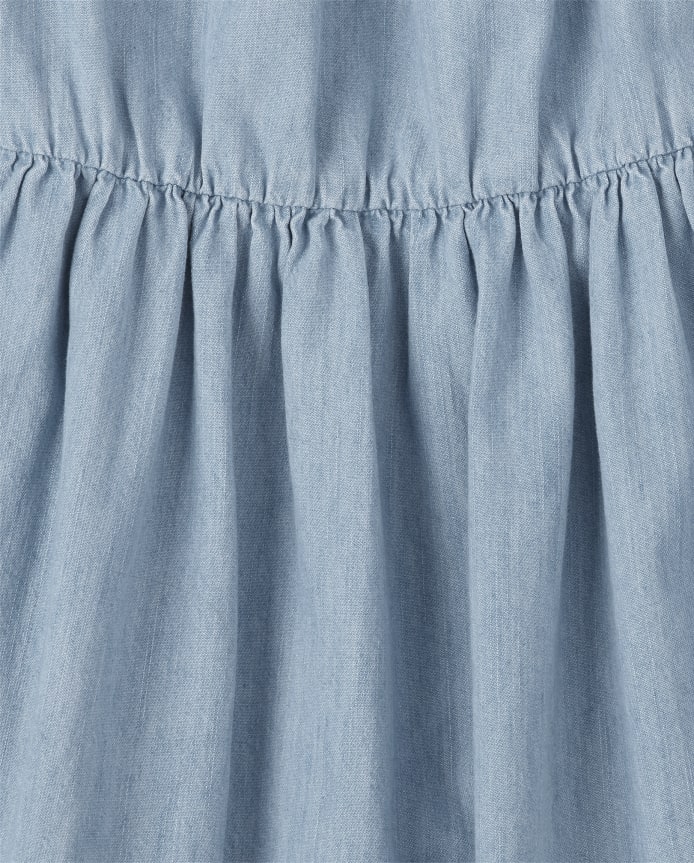 Girls Denim Ruffle Dress