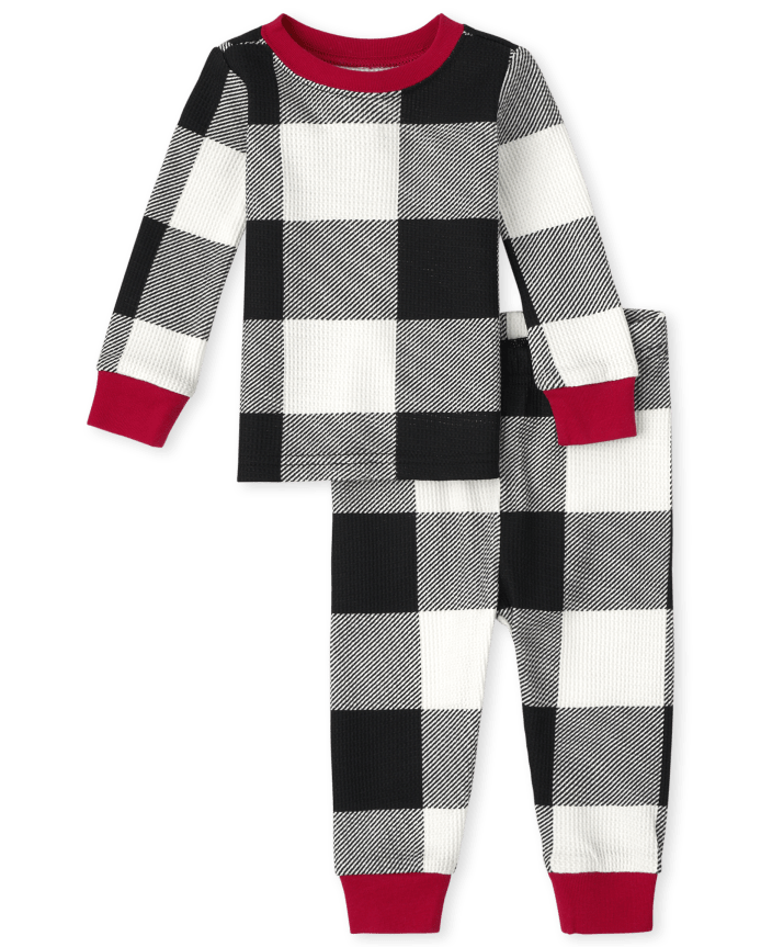 Baby And Toddler Matching Family Thermal Buffalo Plaid Snug Fit Cotton Pajamas