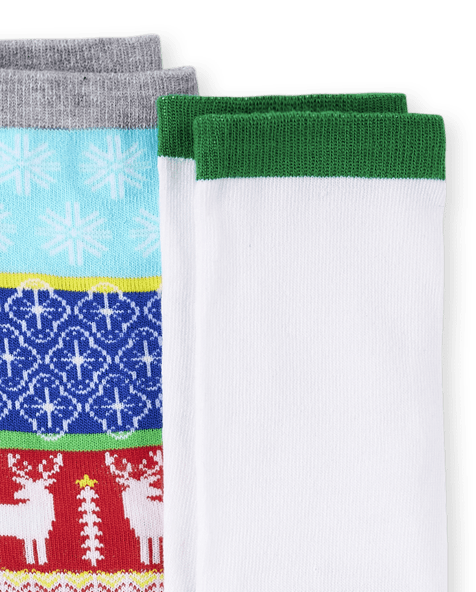 Adult Matching Family Santa Crew Socks 3-Pack