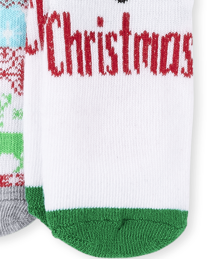 Toddler Matching Family Santa Crew Socks 3-Pack