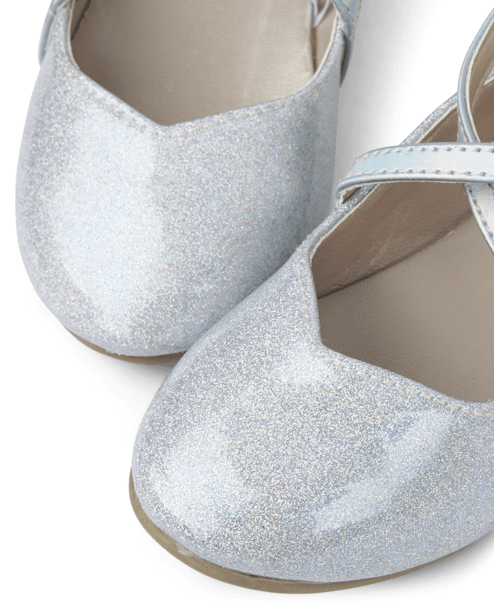 Ballerines scintillantes à bride croisée pour toute-petite fille