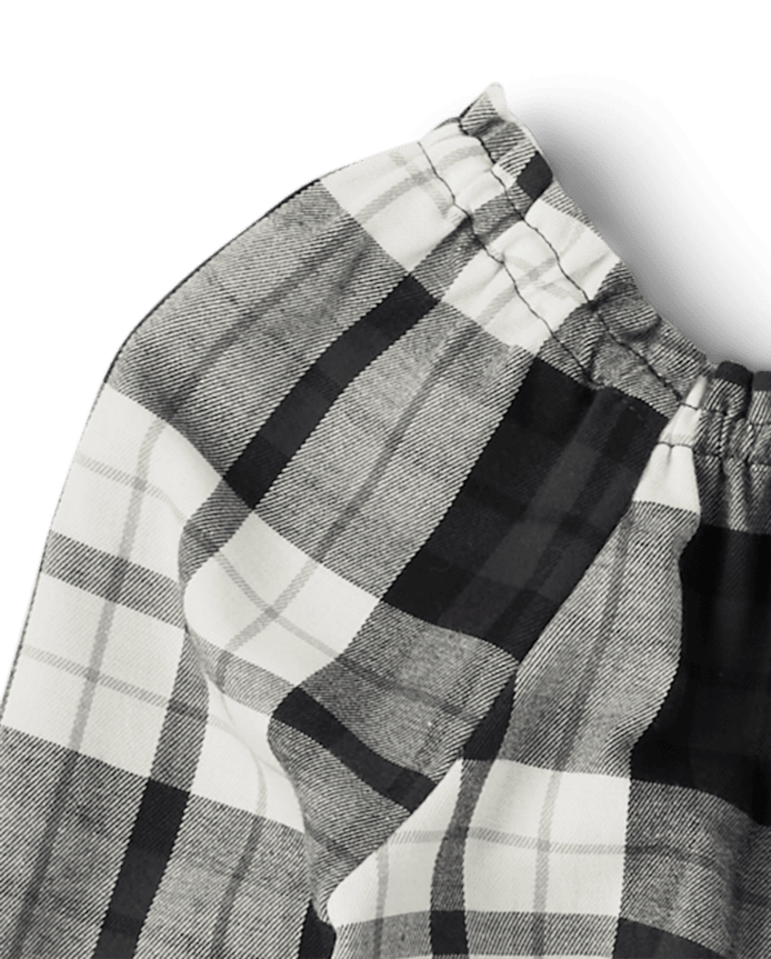 Girls Plaid Smocked Top