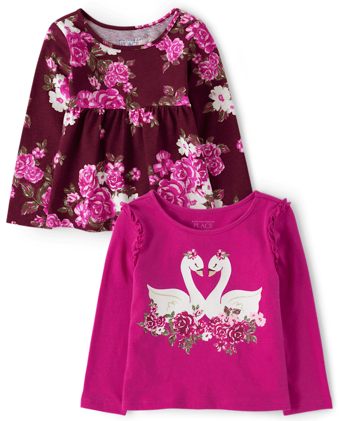 Toddler Girls Floral Top 2-Pack