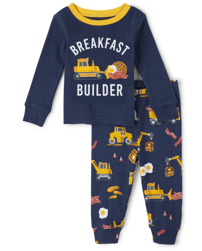 Baby And Toddler Boys Construction Snug Fit Cotton Pajamas