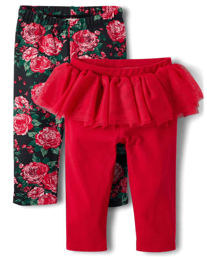 Baby Girls Floral Tutu Pants 2-Pack