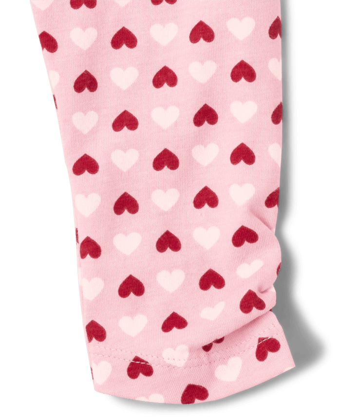 Lot de 2 leggings cœurs bébé fille