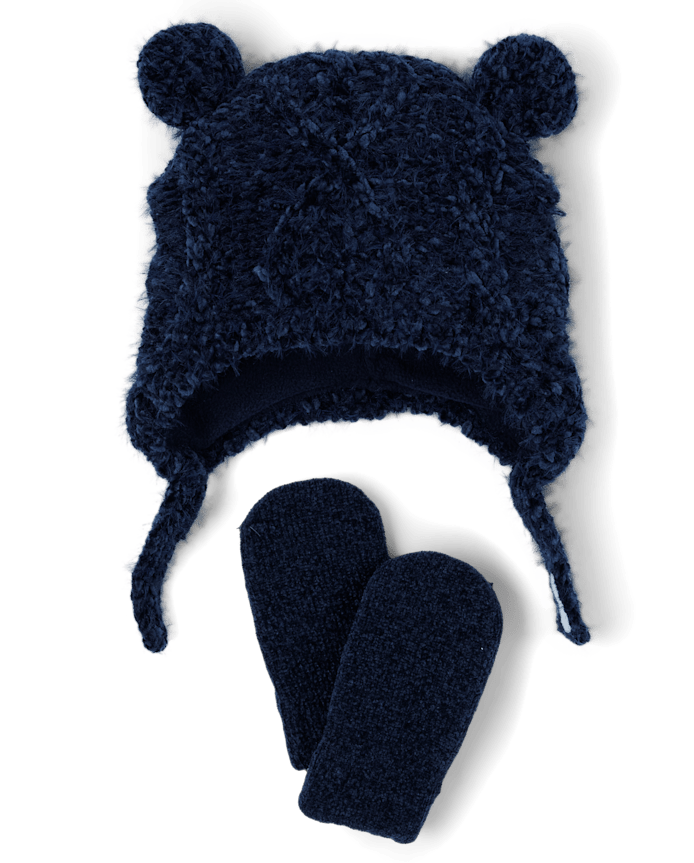 Baby Boys Cozy Hat And Mittens Set