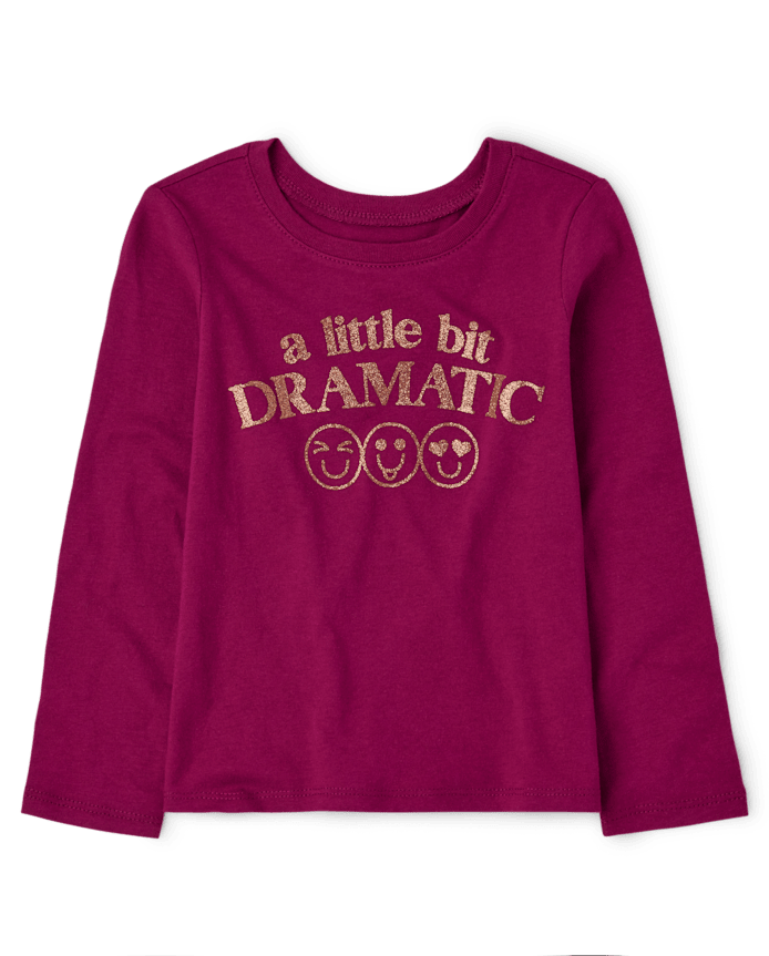 Baby And Toddler Girls Dramatic Graphic Tee