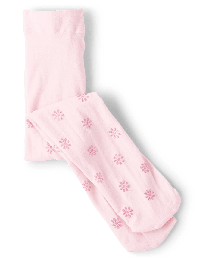 Toddler Girls Glitter Floral Microfiber Tights
