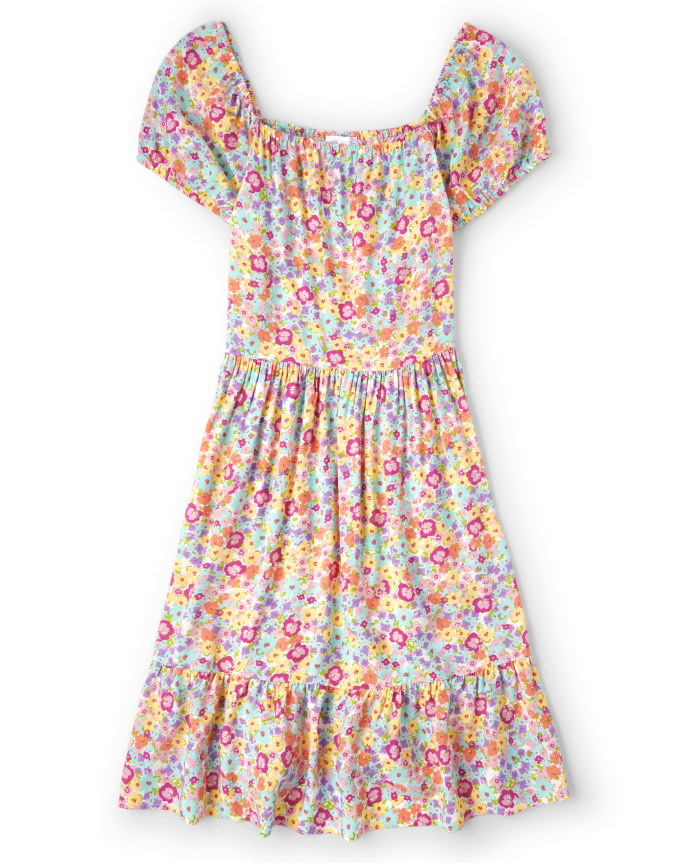Womens Mommy And Me Floral Tiered Dress
