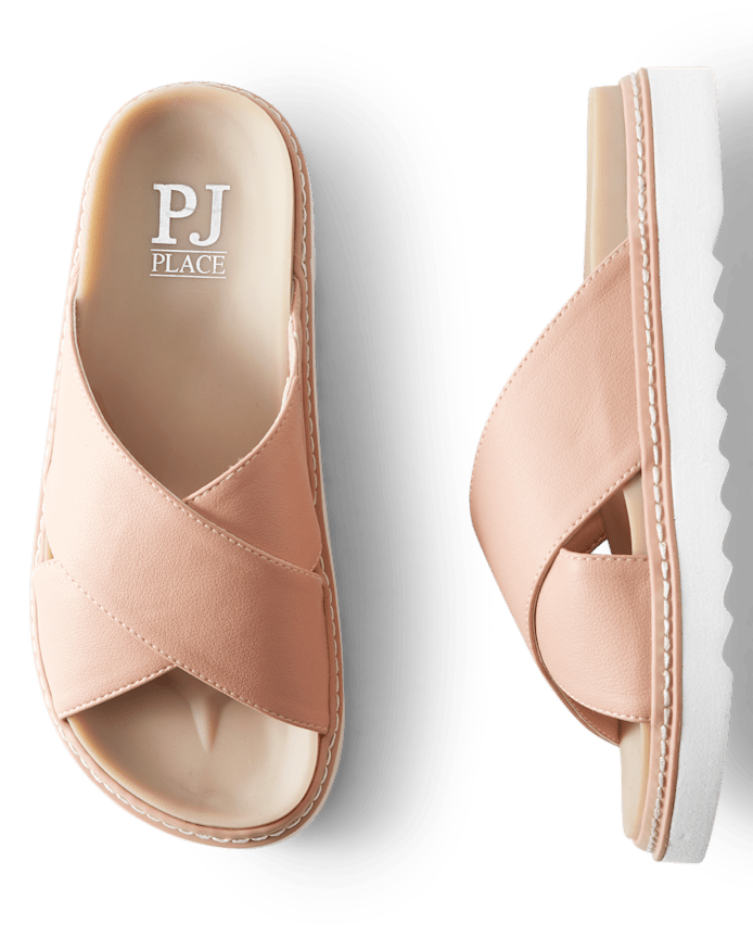 Womens Criss-Cross Slides