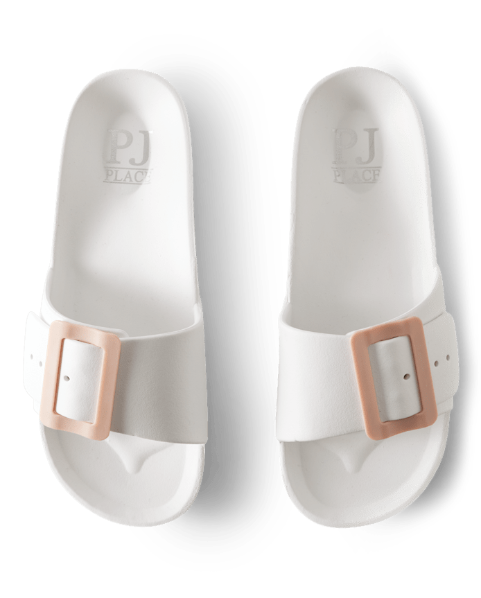 Womens Buckle Slides