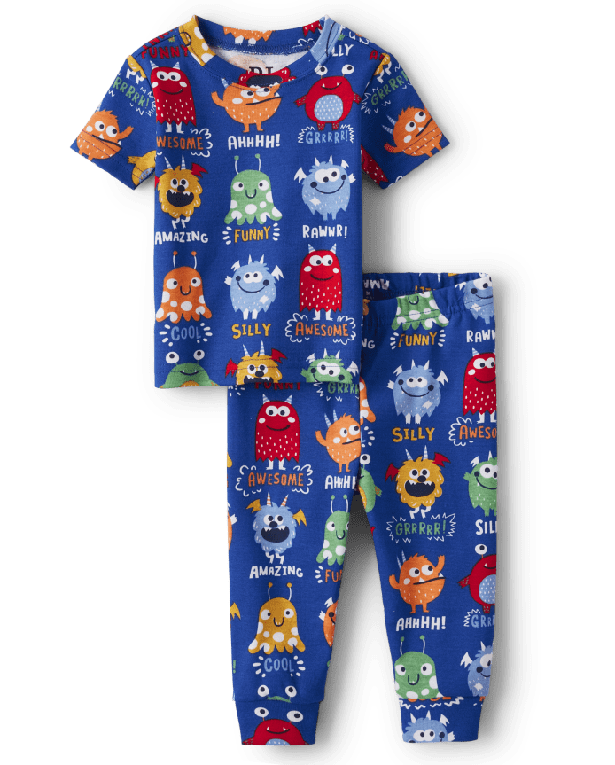 Baby And Toddler Boys Monster Snug Fit Cotton Pajamas