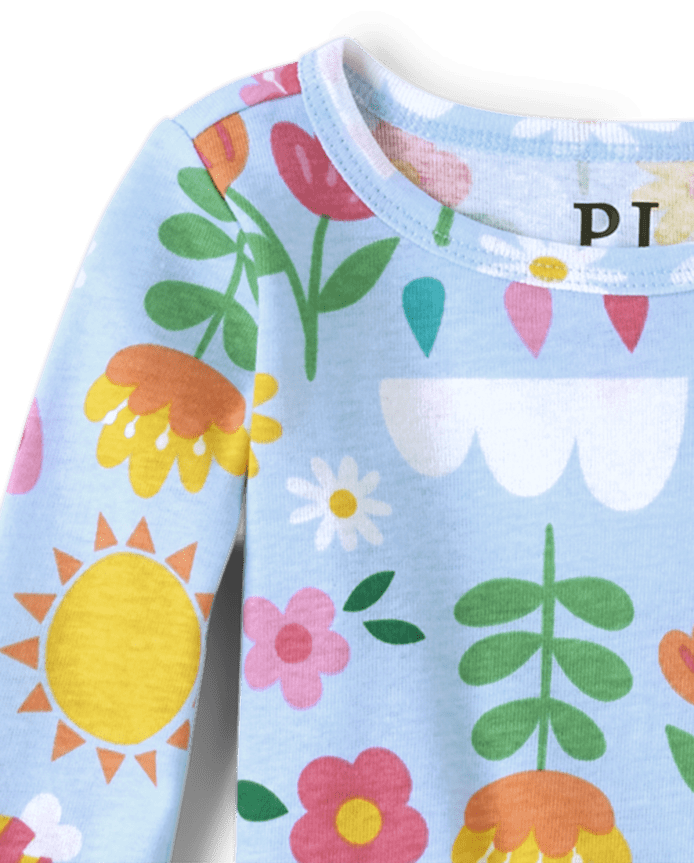 Baby And Toddler Girls Earth Snug Fit Cotton Pajamas 2-Pack