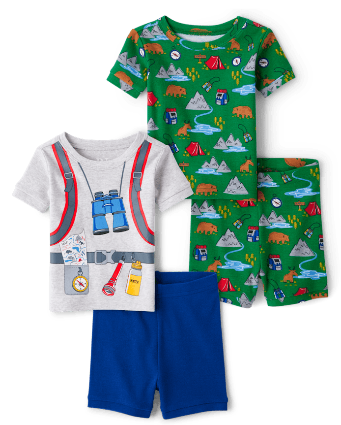 Lot de 2 pyjamas unisexes en coton ajustés pour bébé et tout-petit