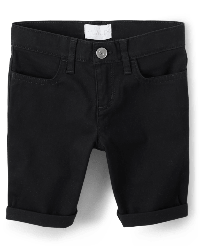 Girls Roll Cuff Twill Skimmer Shorts